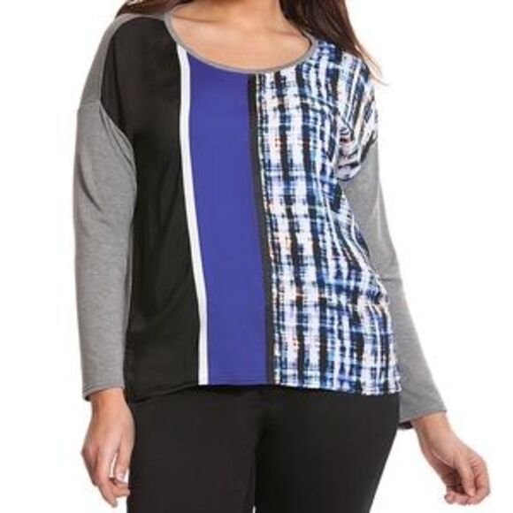 Lane Bryant Tops - ✨2/$20 NWT Lane Bryant Mixed Print Lightweight Sweatshirt Plus Size 14/16 1X